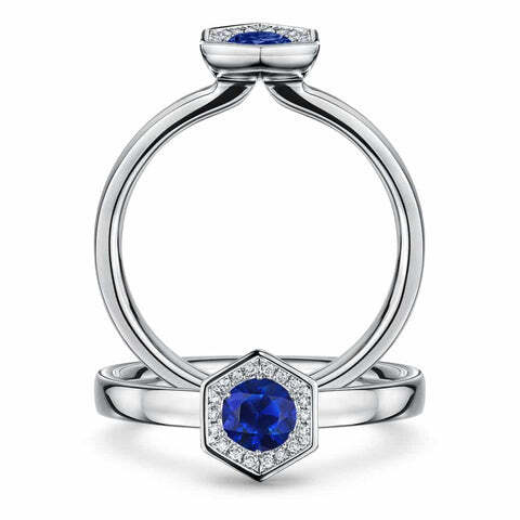 "Chapiteau de Sapphire": Embrace the allure of unique engagement rings with this captivating creation by Andrew Geoghegan.