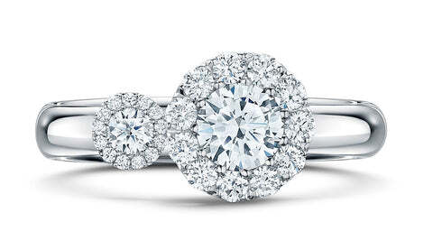 Andrew Geoghegan's exquisite unique engagement rings the Satellite Diamond, double halo, double perfection! The very best of British Engagement Rings