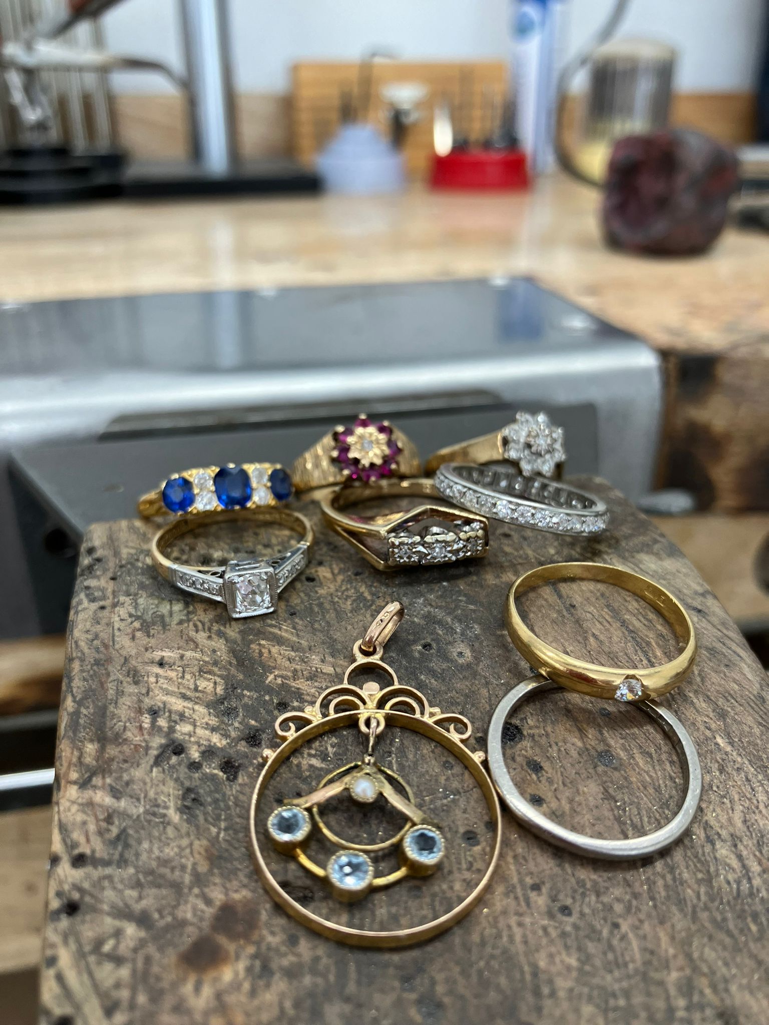 metal and stones